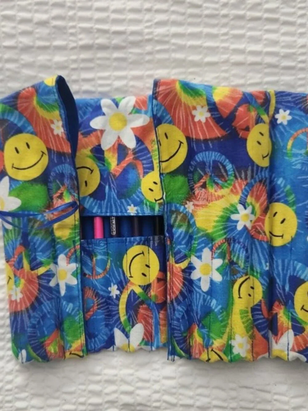 Handmade cotton Fabric Pencil‎ Roll case 3 patterns to choose from.